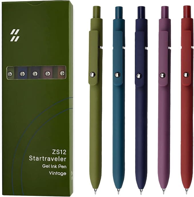 Gel Pens, 5 Pcs 0.5mm Black Ink